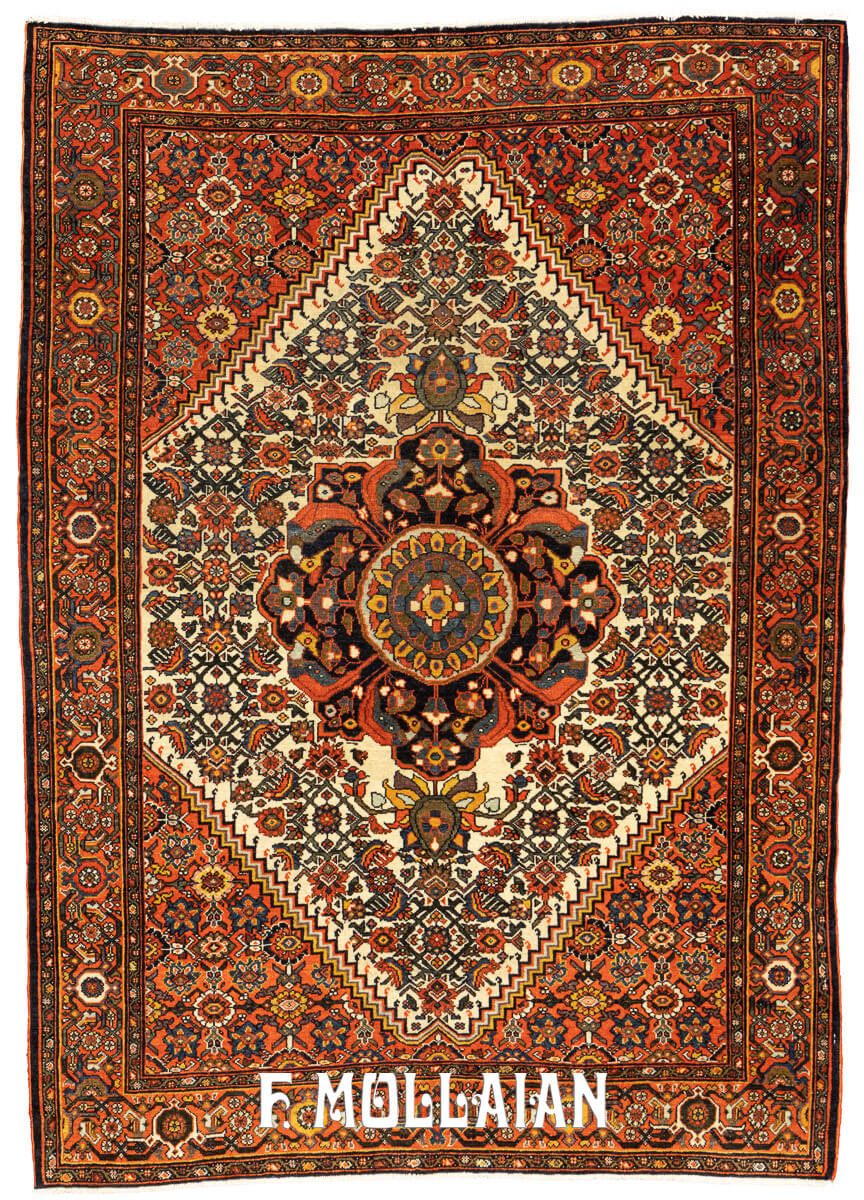 Antique Rug Sarouk Farahan Beige/Purple Color n°:699966